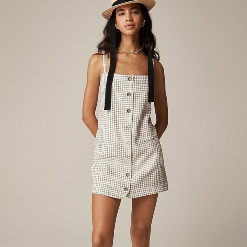 Jcrew Claudia Linen Mini Dress